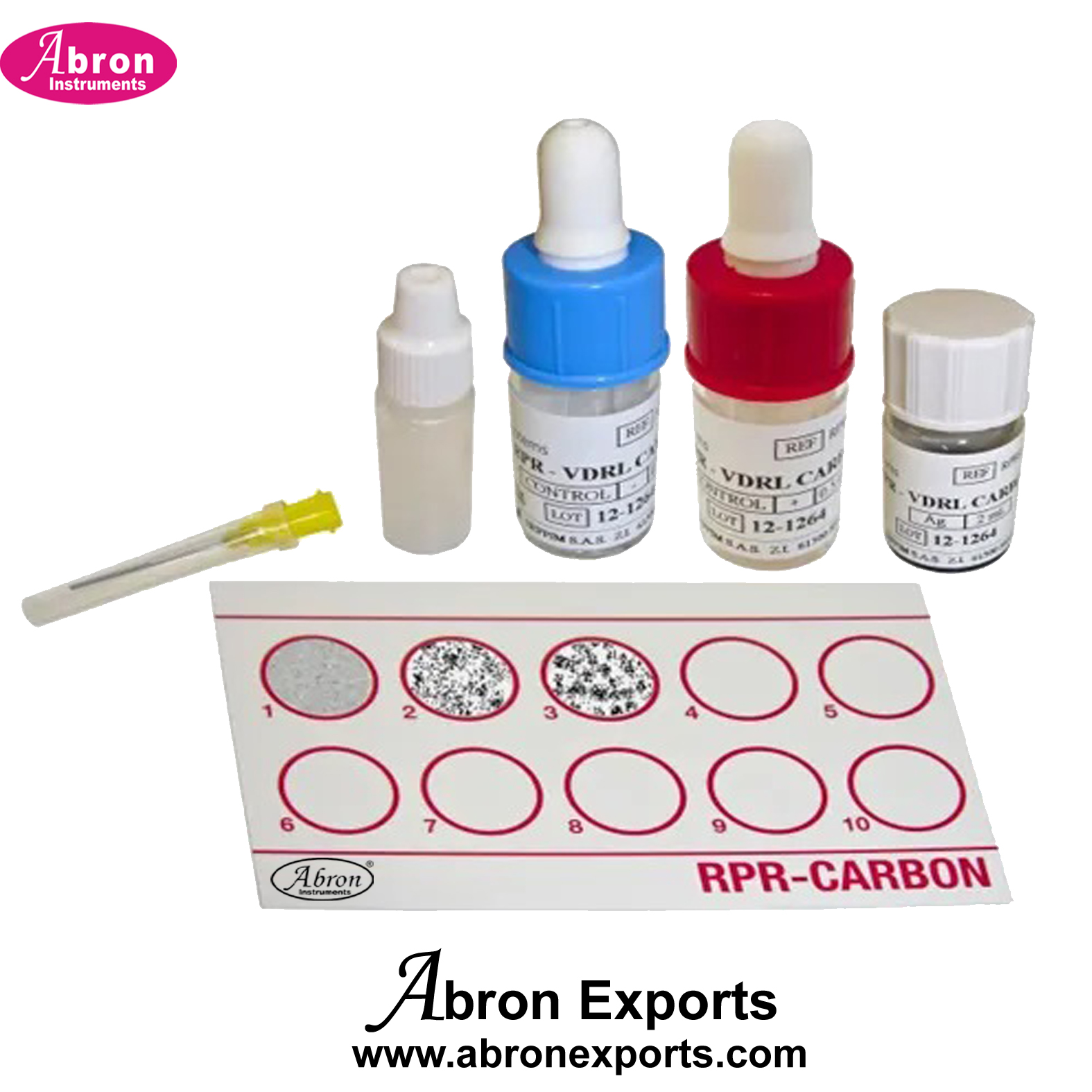 Blood VDRL Slide Testing 1 Kit 12 Rings  RPR-VDRL CARBON Abron ABM-2775V12K 